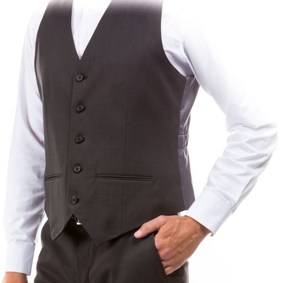 ZeGarie Tailored Fit Suit Separates Vest, Dark Grey (Tailored to Move and Flex) - Picture 3 of 4